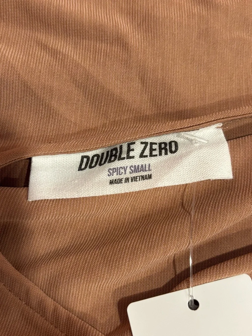 Double Zero Boutique Tan Deep V-Back Lightweight Maxi Dress NWT Women's Small